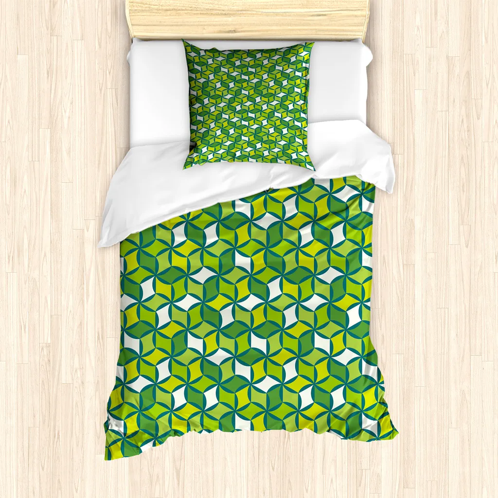 Offerta Set Copripiumino ABAKUHAUS Verde Moderno - Antiacaro