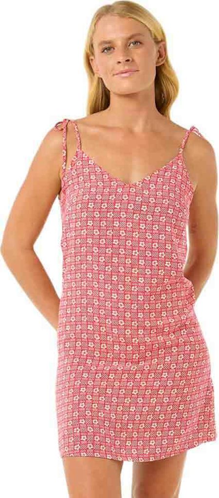 Rip Curl Cala Mayor Mini Tie Kurzes ärmelloses Kleid Rosa XS Frau Rosa XS