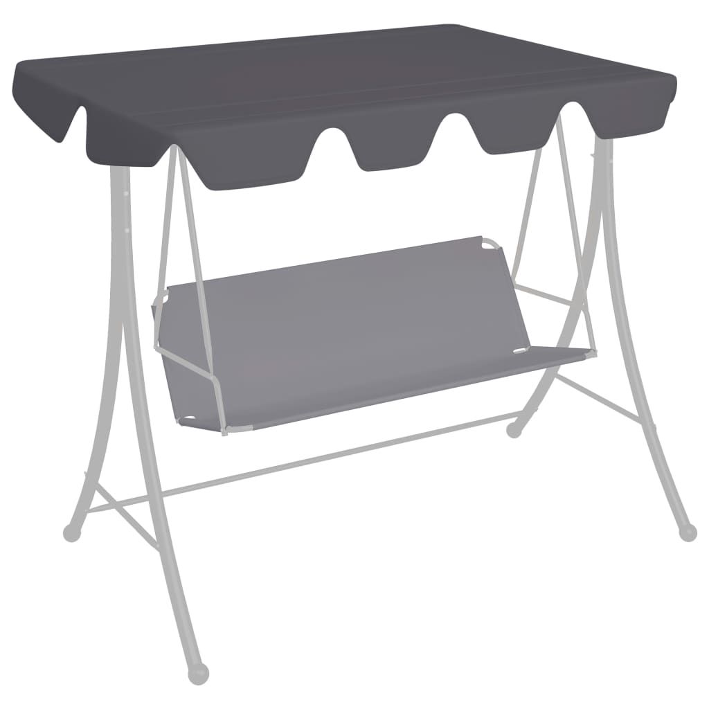 The Living Store Ersatzdach für Hollywoodschaukel Anthrazit 150/130x70/105 cm
