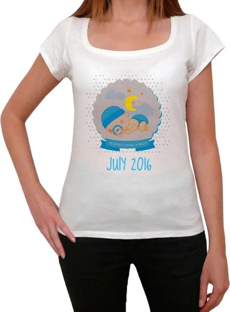 Damen Grafik T-Shirt Schwangerschaft Junge juli 2016 – Pregnancy Boy July 2016 – Geschenk 8. Geburtstag Jahrestag 8 Jahre Jubiläum 8 Jährige ...