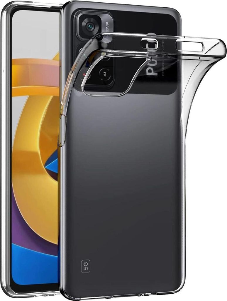 Conie Silikon Schutzhülle für Xiaomi POCO M4 Pro 5G Tasche klar Case Cover Bumper Hülle durchsichtig in transparent