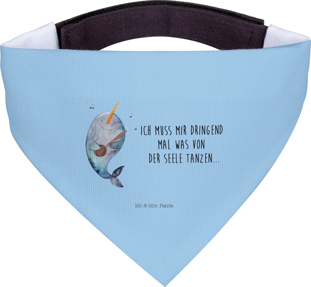 Mr. & Mrs. Panda Hunde Halstuch Narwal Gitarre - Blau Pastell - Geschenk, Bandana, Problemlösung, Hundehalstuch, Probleme, Wal, Meer, Hund, Für, ...