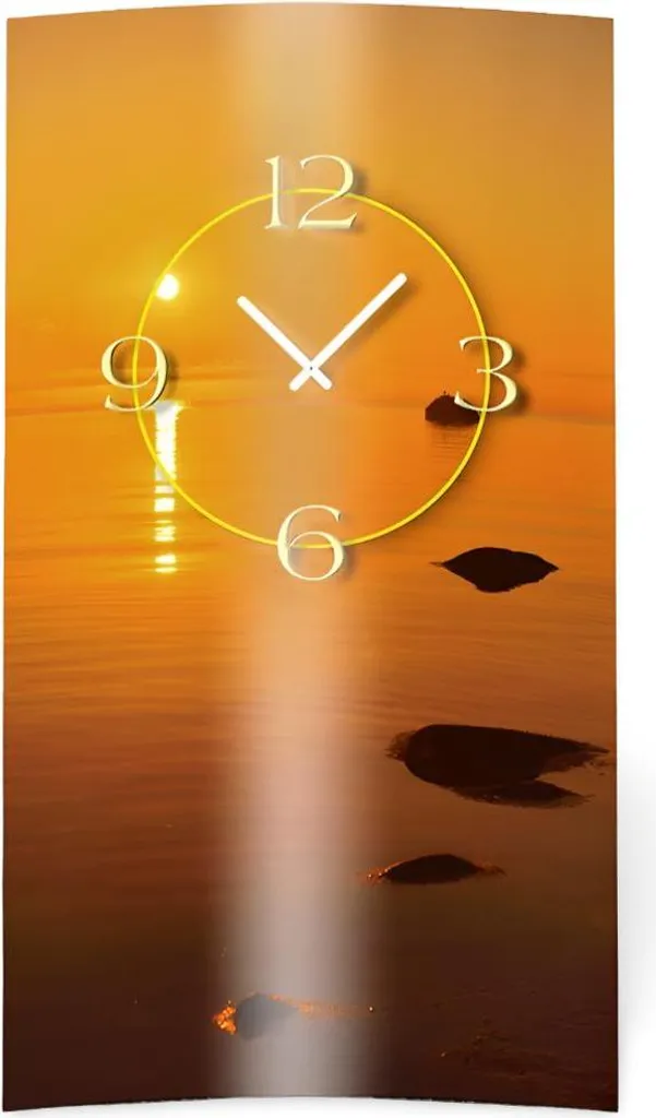 Orologio 3D dixtime 3D-0166 in Alluminio 20x34cm Silenzioso Mare