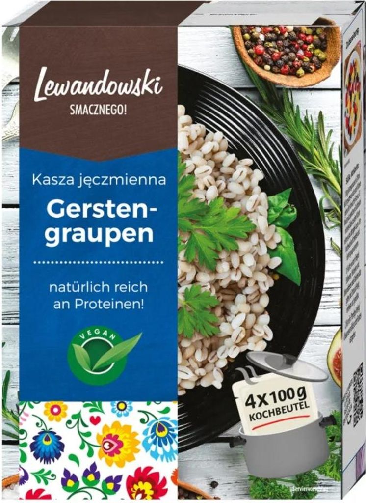 Lewandowski  Jačmeňová krupica 4x100g v vreckách 400g Obrázok produktu 