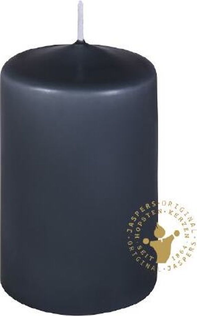 Stumpenkerzen grau 100 x 60 mm, 10 Stück