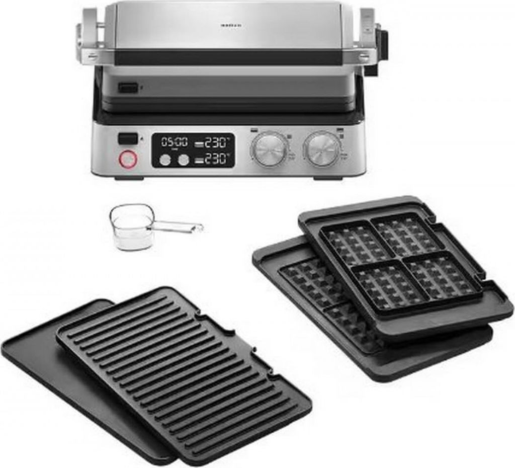 Braun MultiGrill 7, Schwarz, Edelstahl, Rechteckig, Tasten, Produktbild 