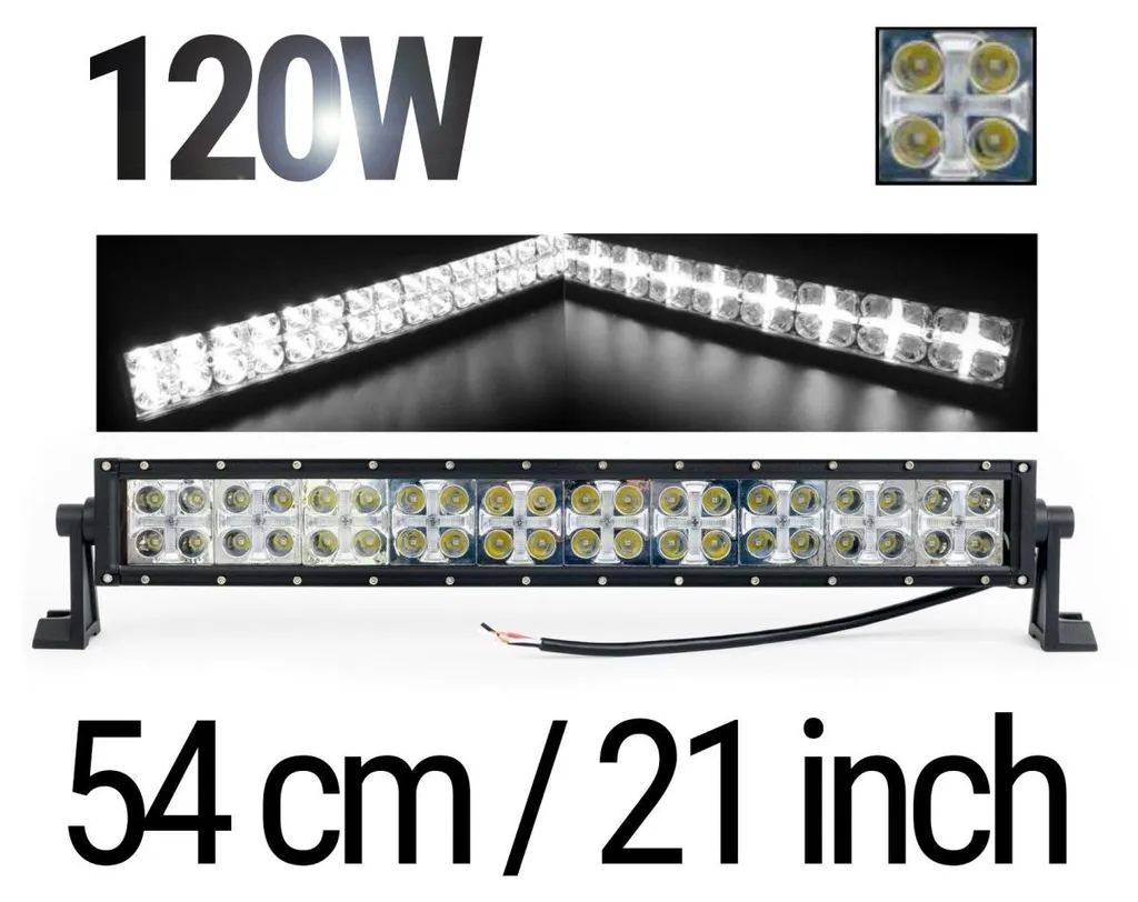 Barre LED 54 cm Projecteur 120W Feux de Jour CROSS DRL 12V 24V