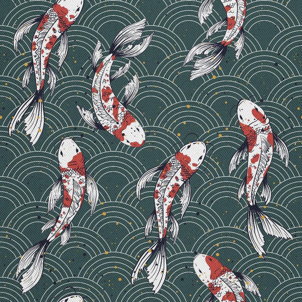 OUTDOOR DEKOSTOFFE OXFORD - Motiv Koi-Karpfen auf der Welle Produktbild 