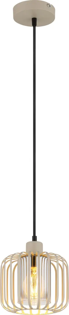 Suspension design pour salon en verre fumé et métal sable H120 cm