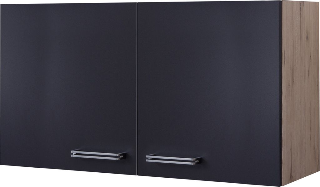 Hängeschrank Küche - 100 cm breit - Anthrazit San Remo Eiche – Lino