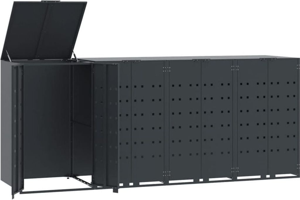 vidaXL Pojemnik na odpady do 4 ton antracytowy 276x79x117 Zdjęcie produktu 