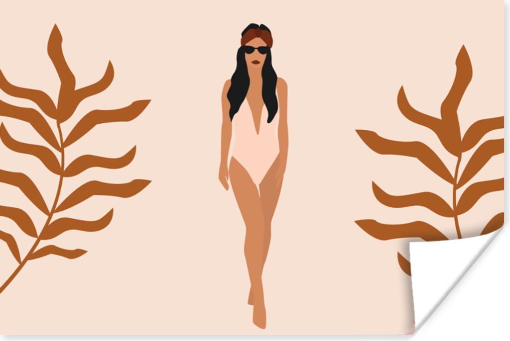 MuchoWow Poster Sommer - Badeanzug - Pastell 120x80 cm - Bilder