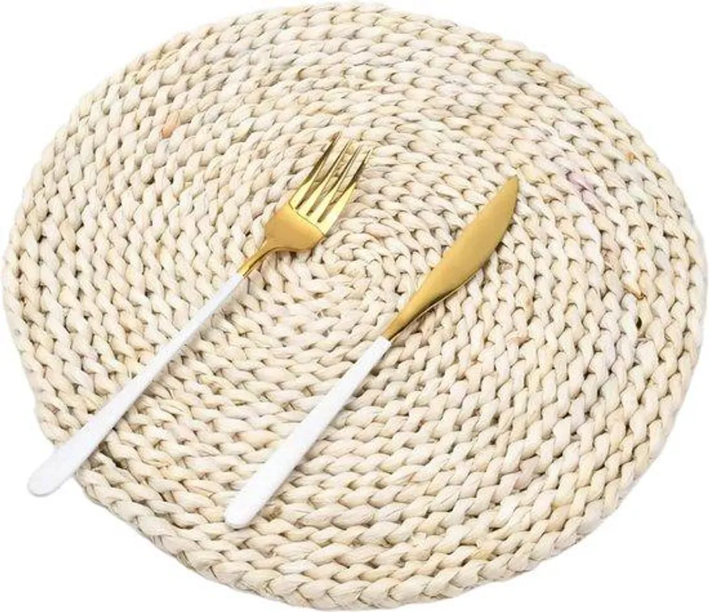 Protection de table lot de 6 sets en maïs lavables ronds 35cm Jacinthes