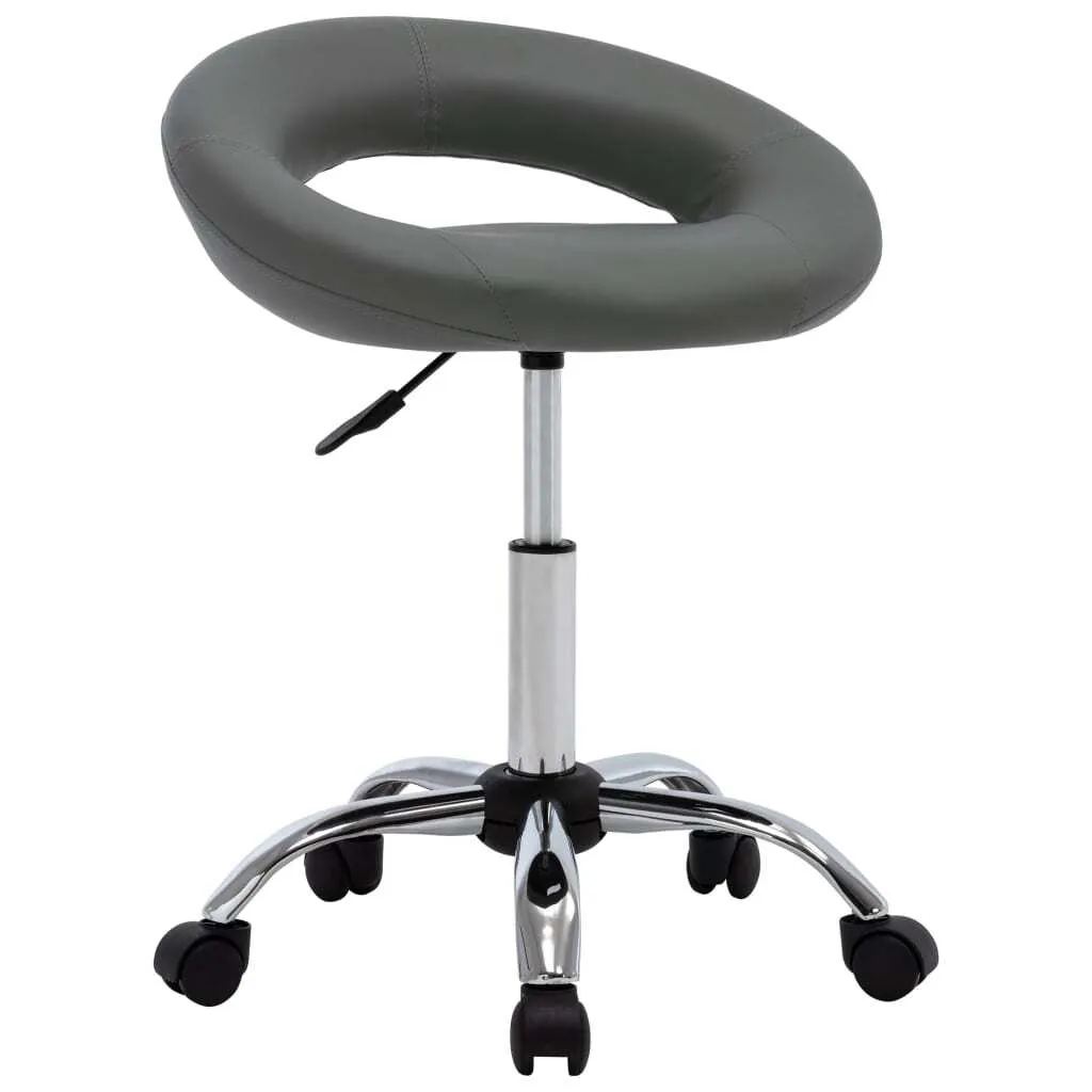 Siège de bureau rotatif à roulettes gris en similicuir haute densité