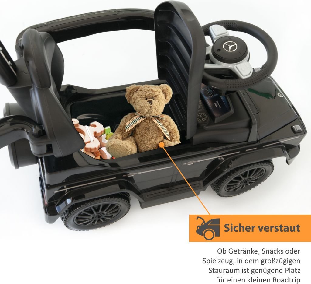 Rutschauto schwarz mit Schiebstange ab 1 Jahr, Produktbild 2