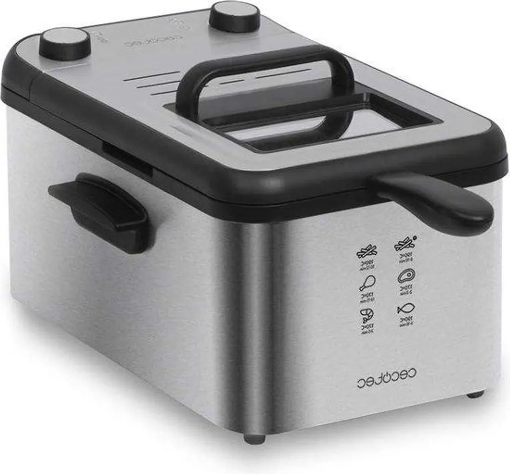 Friteuse 3L 2400W en Inox avec zone froide et chauffe ultra rapide