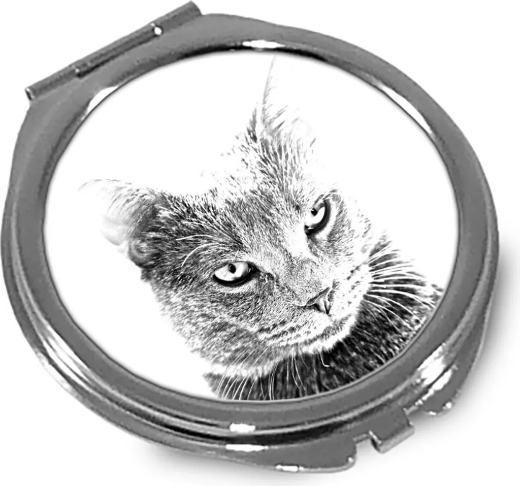 Mirror Compact Chartreux Art Dog - Accessorio Trucco con Logo Gatto