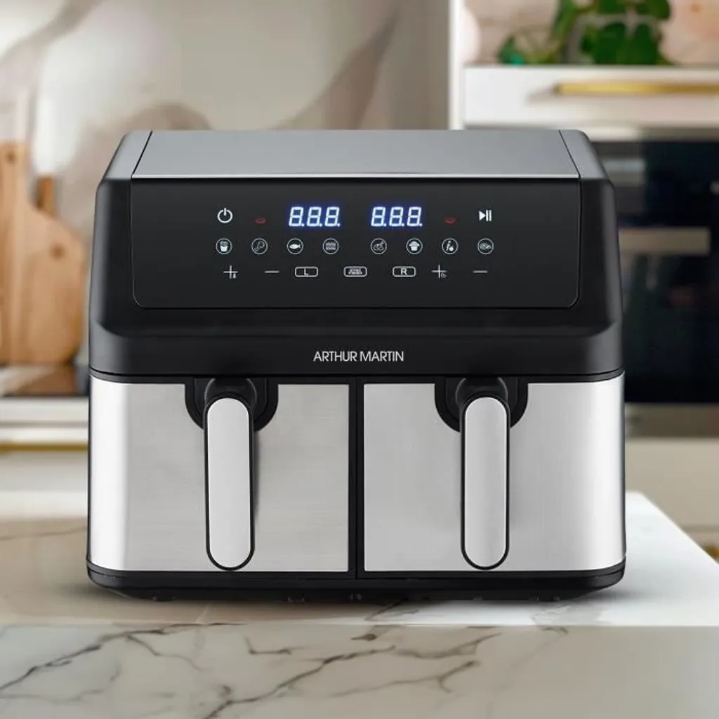 Friteuse sans huile Airfryer double bac Arthur Martin 9L 8 programmes