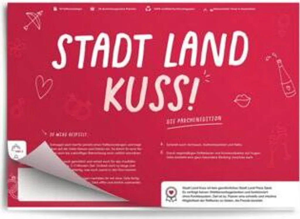 Jeu de couple bienveillant Stadt Land Kuss sans compétition 50 pages