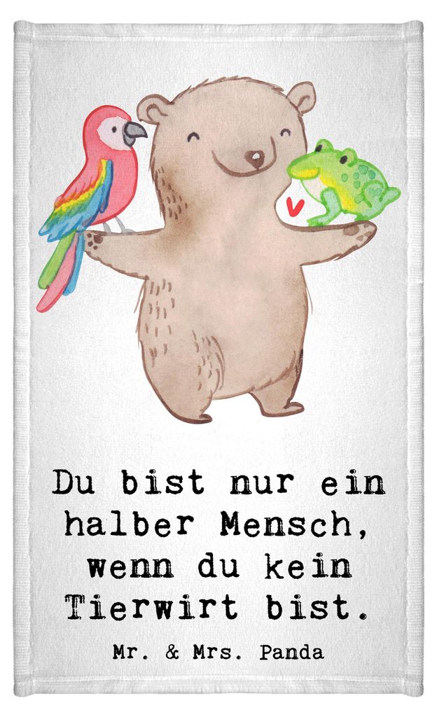 Mr. & Mrs. Panda Handtuch Tierwirt Herz - Weiß - Geschenk, Frotteetuch, Bauernhof, Kleines, Agronom, Gästetuch, Witzig, Spruch, Gästehandtuch Bu...