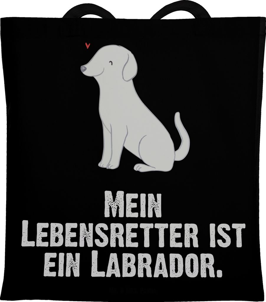 Mr. & Mrs. Panda Schultasche Labrador Lebensretter - Schwarz - Geschenk, Tasche, Tote Bag, Shopping, Einkaufstasche, Einkaufstüte