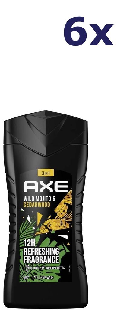 6x Axe Douchegel - 250ml wild mojito & cedarwood