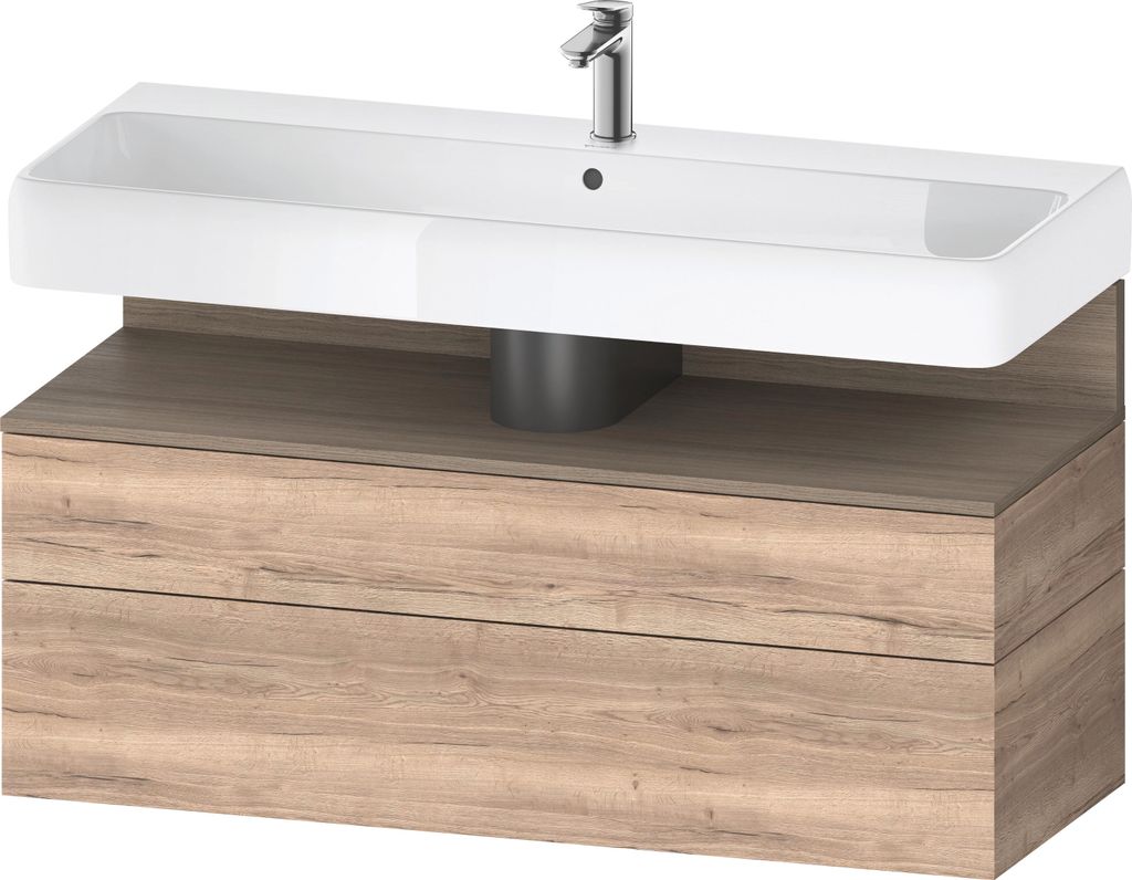 Duravit Qatego Waschtischunterbau, 1 Auszug und 1 Schublade, 1190x470x590mm, Nische Eiche Terra, QA4396035550000