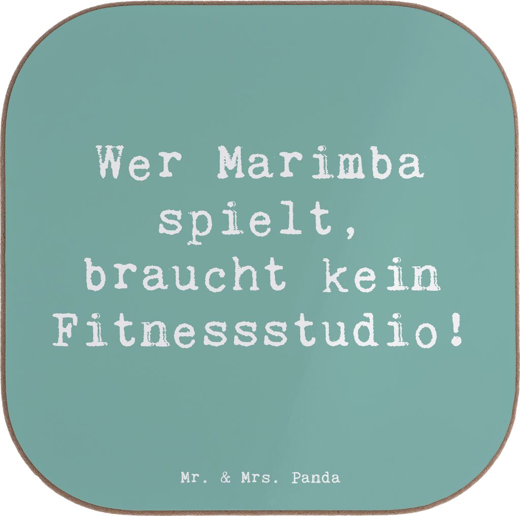 Mr. & Mrs. Panda Untersetzer für Gläser Spruch Marimba Fitness - Meeresbrise - Geschenk, Tischuntersetzer, Instrument, Musikinstrument, Coaster, ...