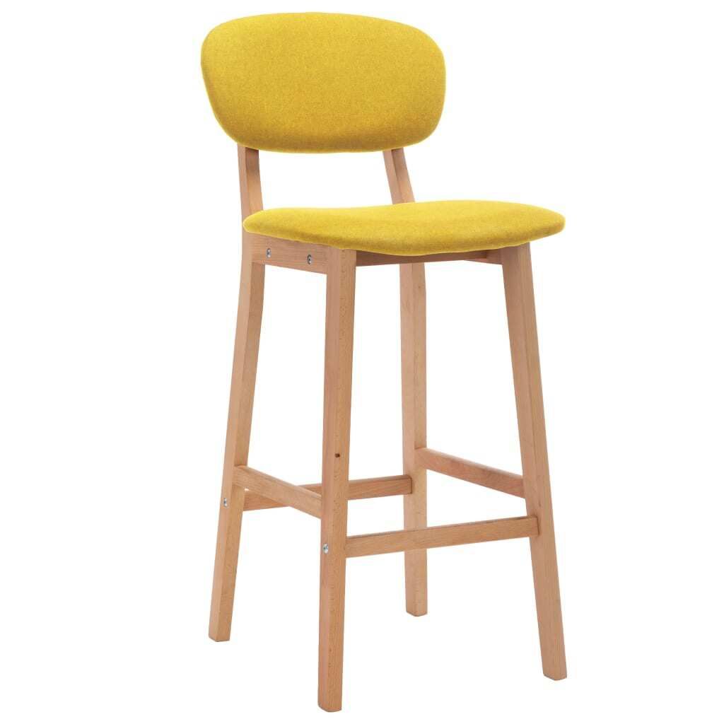 vidaXL Barhocker 2 Stk. Senfgelb Stoff Produktbild 