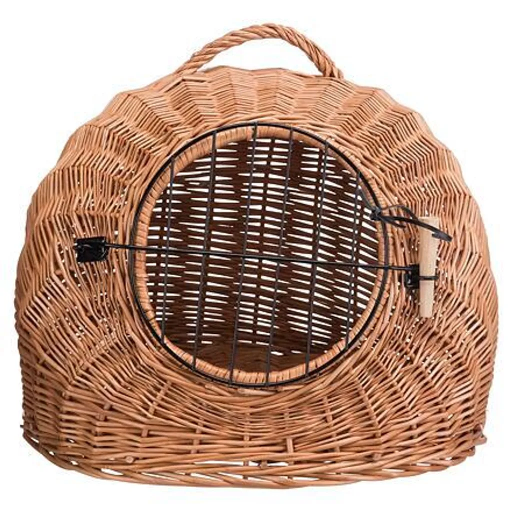 Cuccia Design Trixie in Vimini Naturale 50 cm | Porta in Metallo Sicura