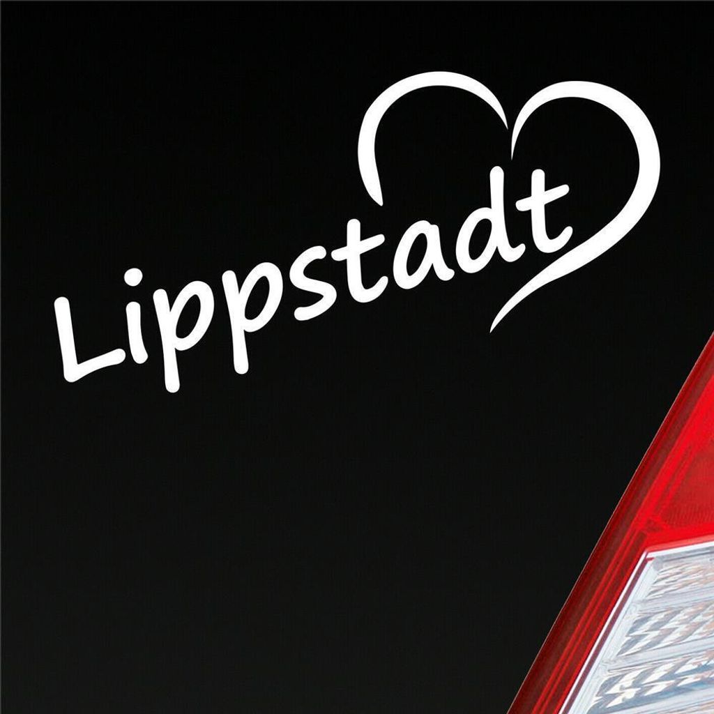 Auto Aufkleber Lippstadt LP Soest Herz Stadt City Liebe 19x8 cm Weiss Matt Sticker Heckscheibenaufkleber