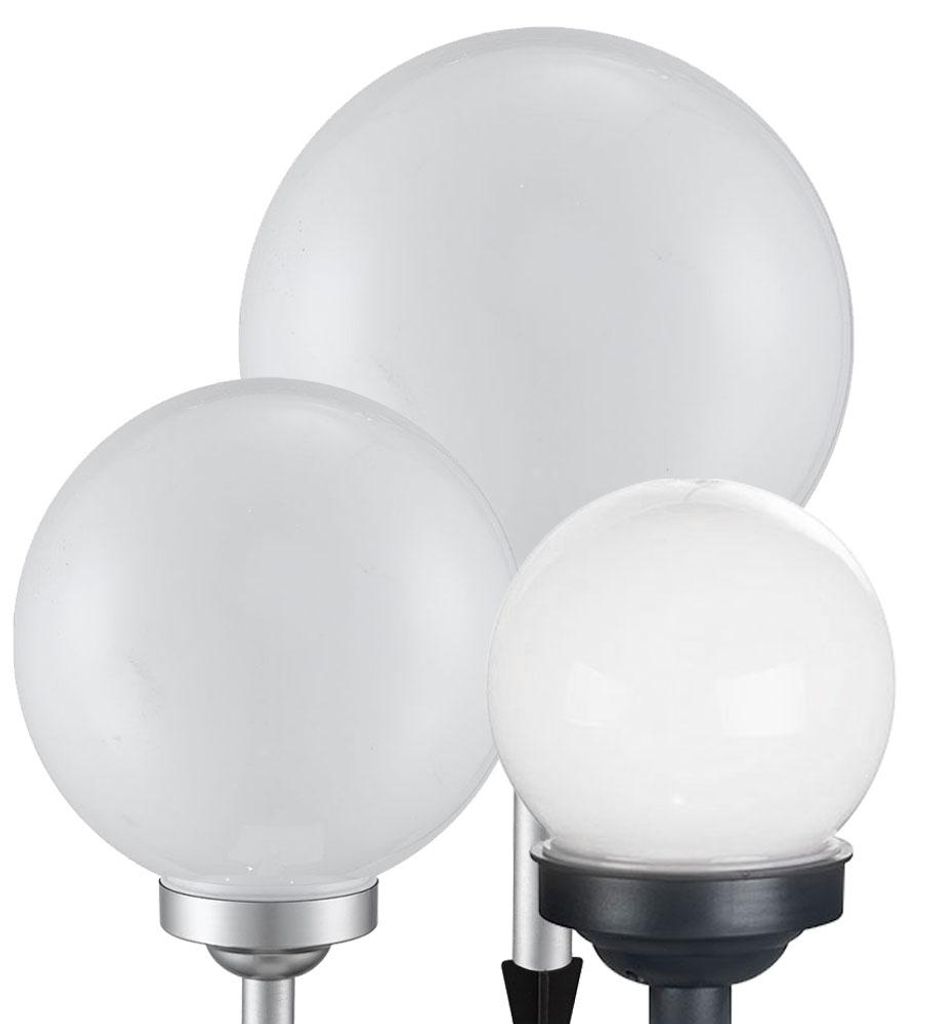 3er Set LED Solarleuchten, Außenlampe, Kugel, weiß silber Produktbild 