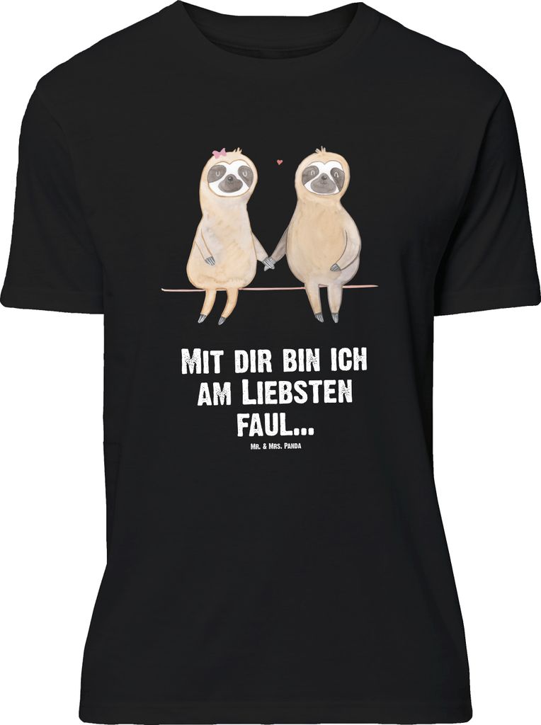 Mr. & Mrs. Panda Größe XL T-Shirt Faultier Pärchen - Schwarz - Geschenk, Liebe, mit Spruch, Tshirt, Beziehung, Shirt