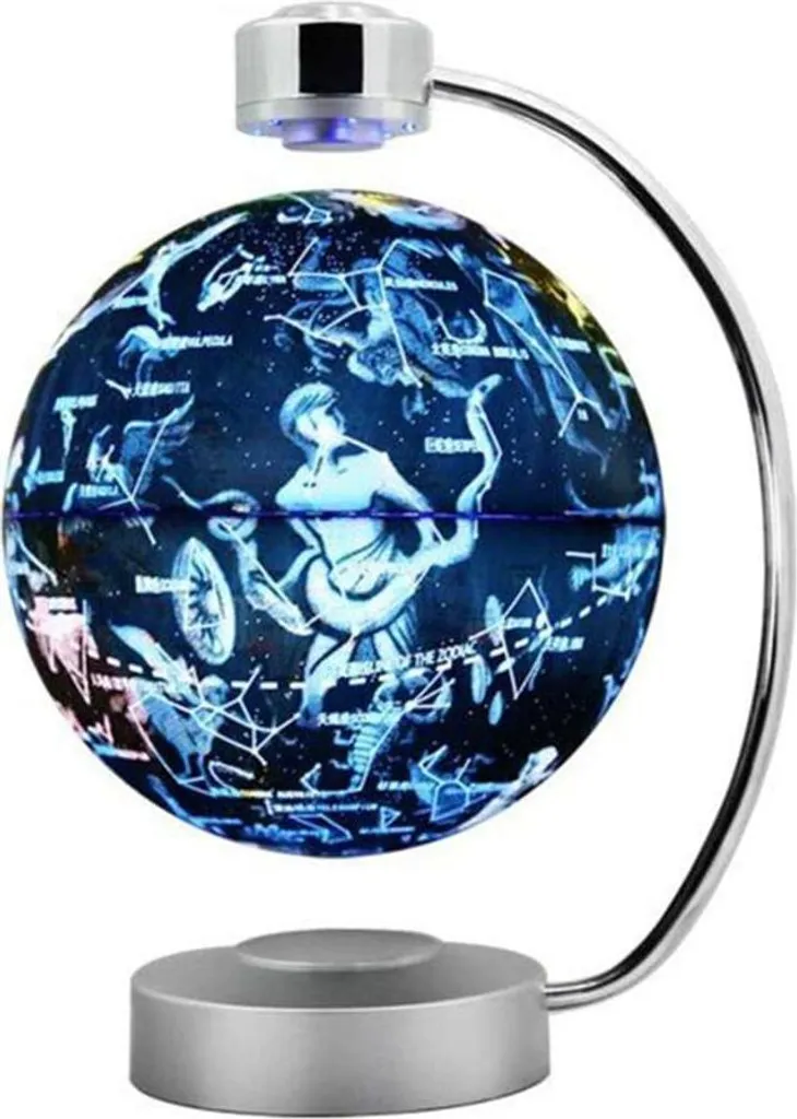 Globe Terrestre à Lévitation Magnétique 8 Pouces avec Carte du Monde