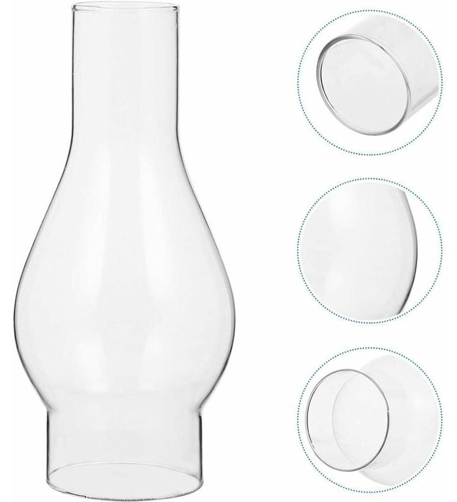 Transparenter Glasschirm für Öllampe, Glaskamin für Produktbild 