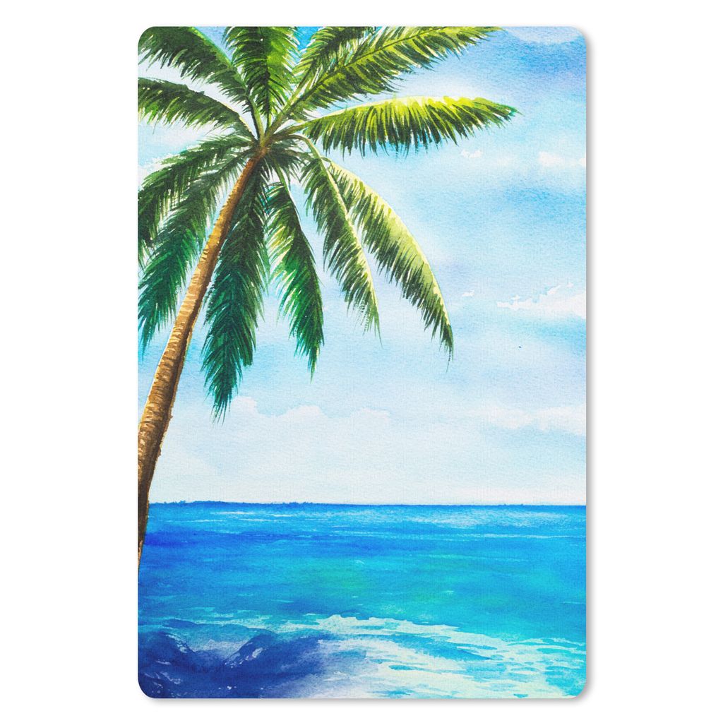 MuchoWow Mauspad Mousepad Meer - Palme - Himmel 40x60 cm - Mousepads - Maus Mat - Pad - Mausunterlage - Schreibtisch Accesoire