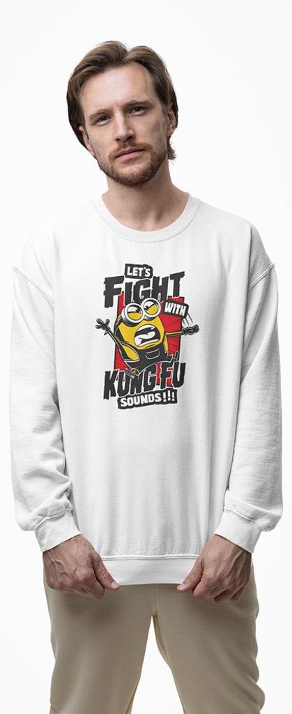 D&B Design Uni Pullover SWMO00033 Minions Weiß-Größe 3XL