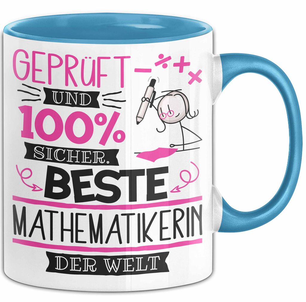 Beste Mathematikerin Der Welt Tasse Geschenk für Eine Mathematikerin Und Sicher Geschenkidee Geburtstag Weihnachten (Blau)