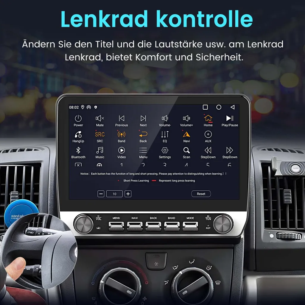 Station Multimédia Android 15 avec Navigation GPS pour Fiat Ducato DAB+ - 8