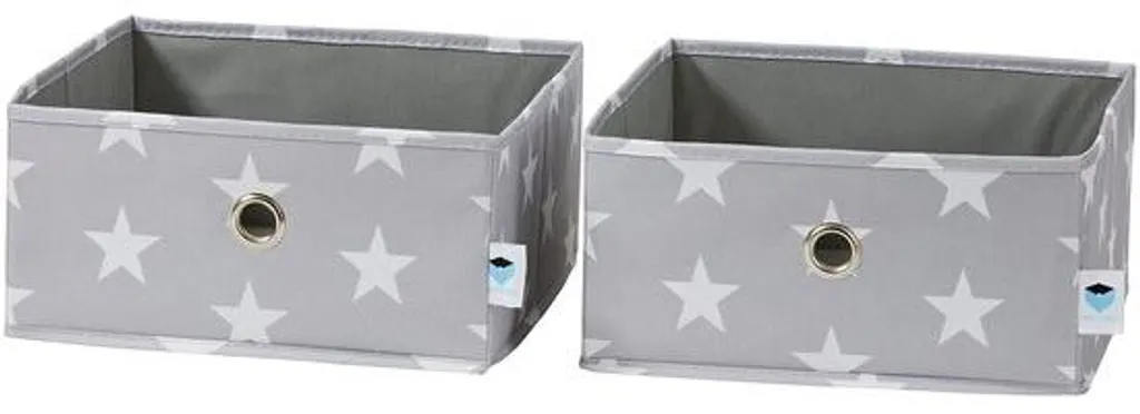 Organiseur de tiroir lot de 2 gris à étoiles 30x30x15 cm pour maison
