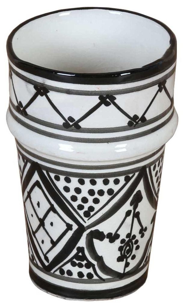 Marokkanische Keramik-Becher Sakina 2er-Set, Farbe:Schwarz Produktbild 