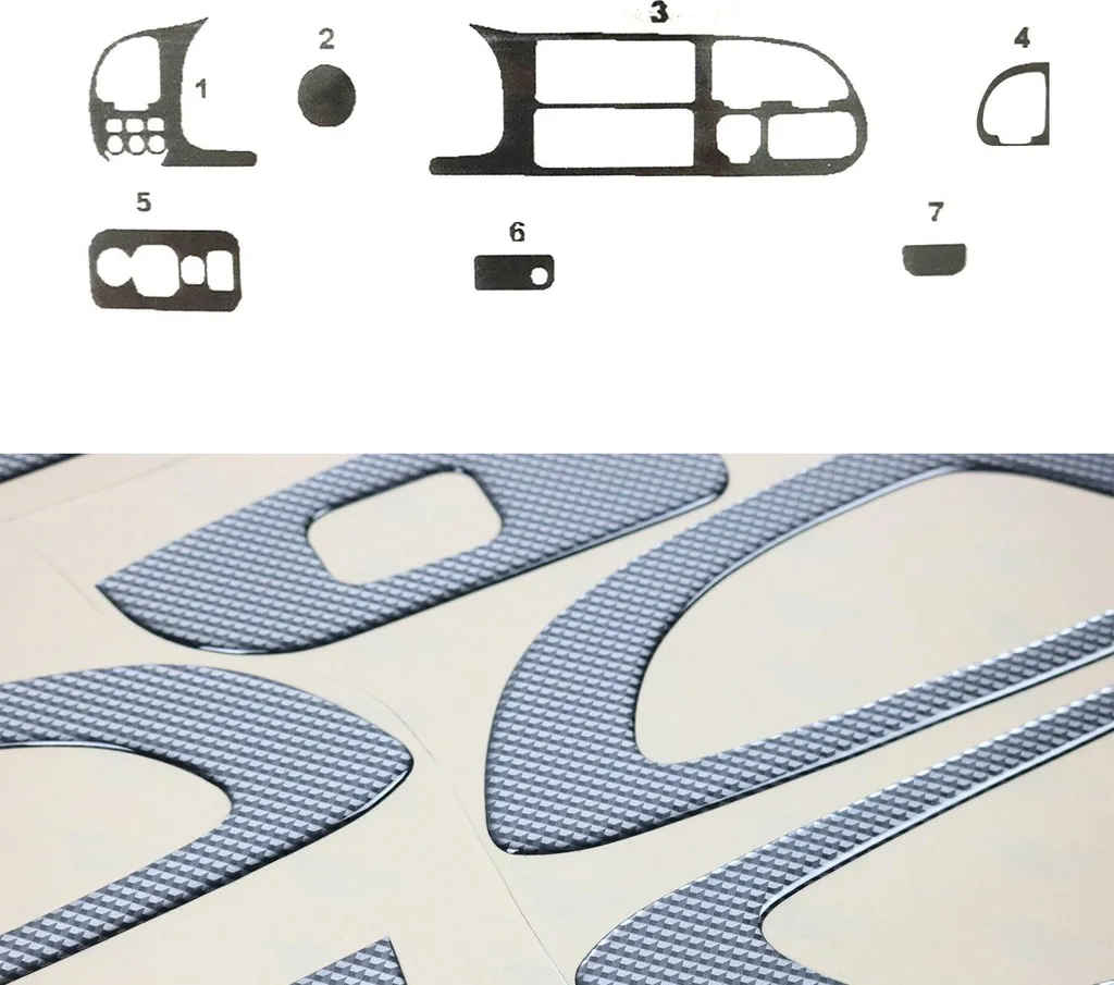 Kit Arredo Interno Ford Transit 97-00 Carbon Look | 8 Pezzi Pronti all'Uso