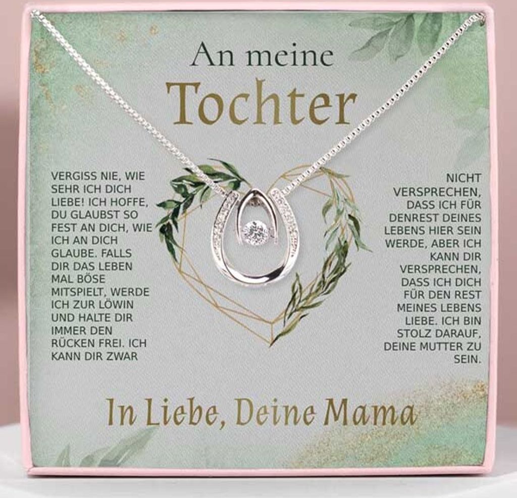 An meine Tochter - Halskette mit Zirkoniakristall für Damen Produktbild 1