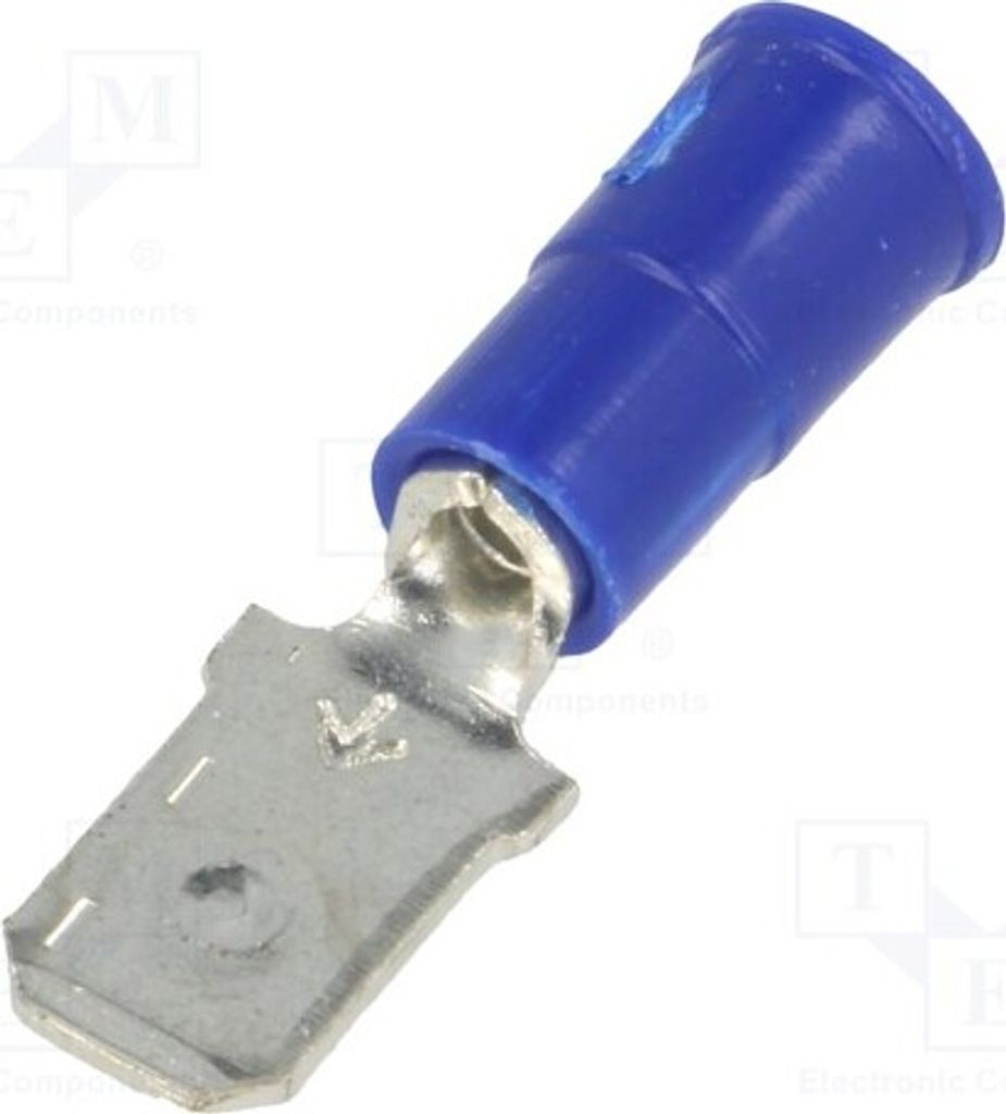 2x Verbinder: flach 6,4mm 0,8mm männlich Klemmverbindung blau 8289 Isolierte Konn