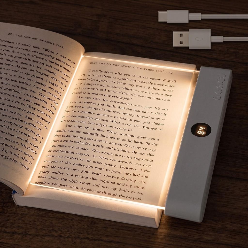 Leselampe Buch Wiederaufladbare Dimmbar 3 Farbtemperatur Produktbild 