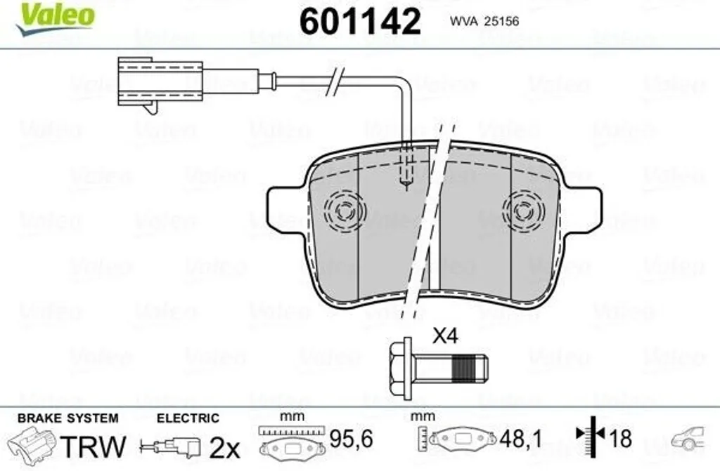 Plaquettes arrière Valeo 601142 haute endurance pour Alfa Romeo Giulia