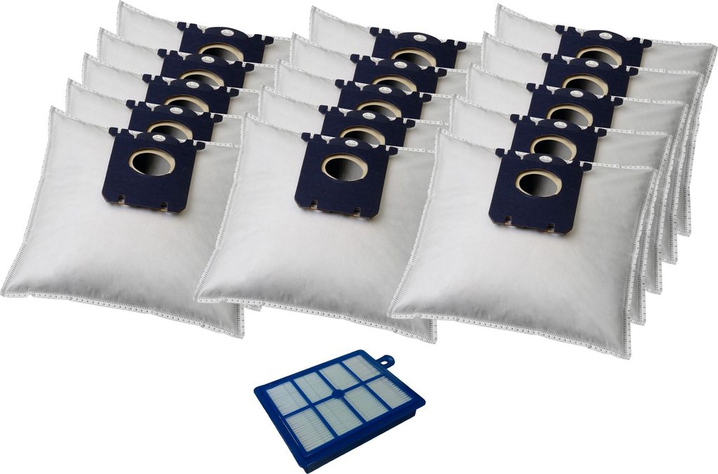 KOMA SB01S - Zubehörsatz für Electrolux, AEG, Philips Staubsauger, 15 Staubsaugerbeutel, 1 Hepa-Filter
