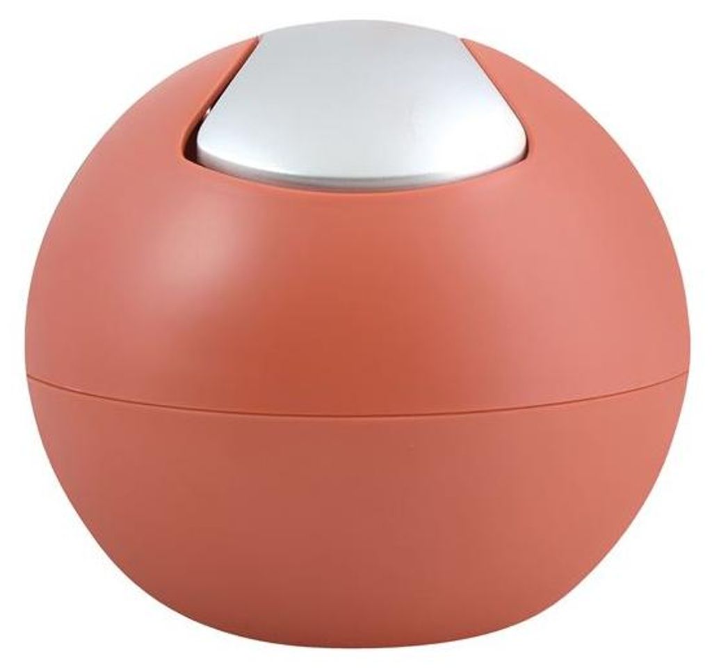 Spirella Kosmetikeimer 1 Liter Abfalleimer Schwingdeckeleimer Tischabfalleimer Bowl Terracotta Rot Matt