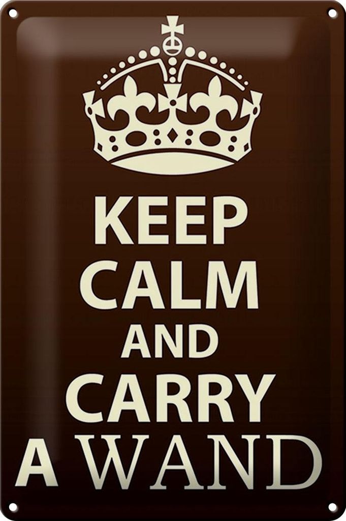 Blechschild Spruch 20x30cm Keep Calm and carry a wand