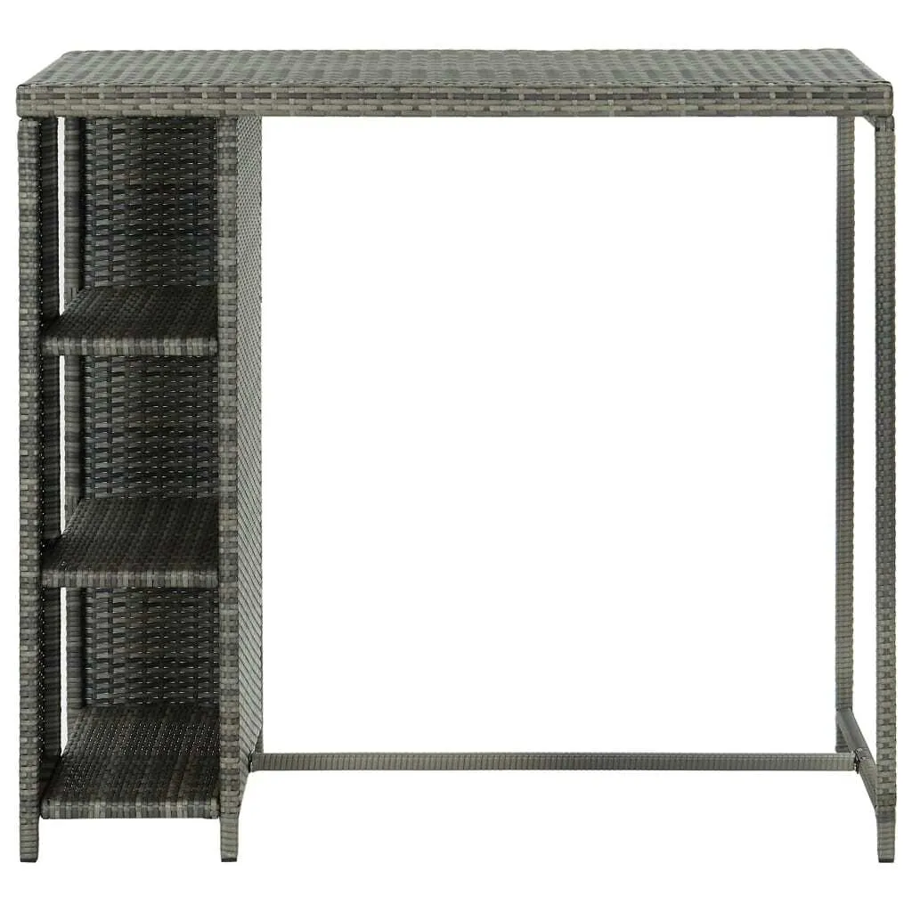 Mobile Bar Grigio vidaXL in Rattan PE 120x60x110 cm | Design Moderno